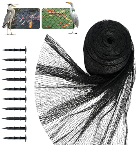 Teichnetz Vogelschutznetz taubennetz für Garden, 12x12mm feinmaschig 30g/m²,Robust Reißfest UV-beständiges engmaschig | Teichabdeckung Poolnetz Vogelnetz Laubnetz Obstbaumnetz (6 x 10m)