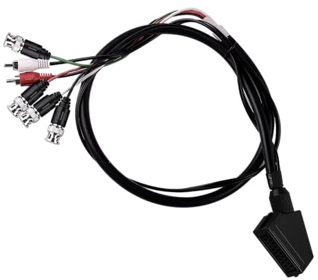 XTPTFABS Da scart RGB femmina a 4 BNC+cavo audio, design a doppia schermatura | Adatto per Sega Genesis/Saturn/Super Nint-endo/Neo-Geo/PlayStation e altri sistemi che emettono RGB tramite SCART
