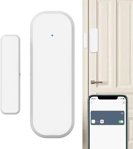 doyandader Door Opening Sensor - Smart WiFi Burglar Detector Sensor | Security System for Home with Magnetic Alarm Technology, App Notification & Smart Home Control for Indoor Use