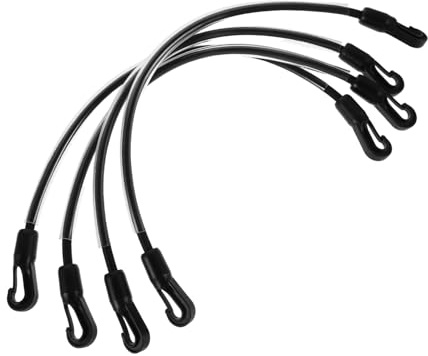 4 Stück Elastische Pferdedecken Schwarz Beinschlaufen mit Doppelclips