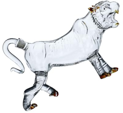 JECOMPRIS 500ml Creative Tiger Shaped Decorative Décor Wine Bottle Glass