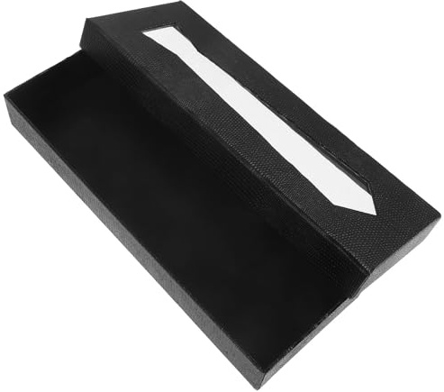 Gogogmee Schwarze Krawattenbox mit Schlangenleder Optik Krawattenetui und Reise Organizer für Herren Robuste Aufbewahrungsbox für Krawatten Einstecktücher und Accessoires