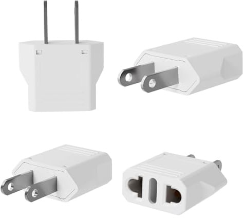 GRIFEMA Adaptador Enchufe USA Tipo A, 4 Piezas | Para clavijas Tipo C E F L A N, tomas en EE.UU. Canadá México Tailandia Japón, 6A 250V