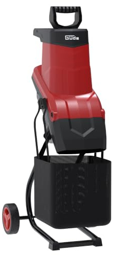 Güde Elektro-Gartenhäcksler GEH 2500, 2500 Watt, 45 mm maximale Aststärke | Messerhäcksler, kraftvolles Zerkleinern von Gartenmaterial, 50 l Fangsackvolumen, Fahrgestell mit zwei Transportrollen