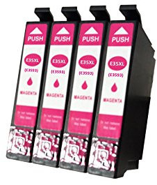 TiToPaten* 4X kompatible XL Druckerpatronen ersetzt Typ T3593 - Magenta - passend für Epson Workforce Pro WF-4720 DWF