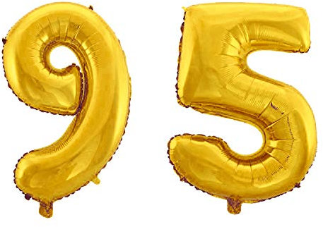 WeAreAwesome Folien-Ballon Luft-Ballon Zahl 95 Gold 60CM XL Aufpusten Geburtstag Jubiläum Jahrestag Feier