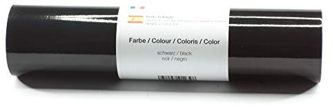 Selbstklebende Plotterfolie Vinylfolie 21 cm x 3 m glänzend 39 Farben zur Auswahl, Farbe:101 Schwarz