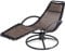 Casaria® Gartenliege Liegestuhl Wetterfest Wellness Relaxliege mit Armlehne Kissen Ergonomisch 120kg Belastbar Garten Wohnzimmer Schaukel Stuhl Braun