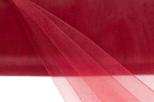 10m Tüll Stoff 150cm Tüllstoff Dekostoff Netz Tütü Fasching Mode Hochzeit Deko weinrot bordeaux 270