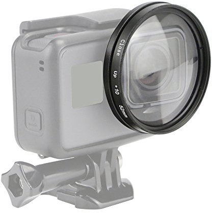 MASUNN 52Mm 10X Loupe Macro Close Up Lentille pour Gopro Hero 5 Hero 6 Grossissement Action Camera Mount