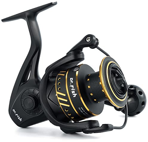Dr.Fish Salzwasser Spinnrolle Poseidon Surf Angelrolle, Graphitkörper, 9 + 1 Kugellager, CNC-Aluminiumspule und Griff, 11,3 kg Kohlefaser-Zugkraft, Surf Casting leichte Offshore-Rolle PL4000