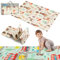 Tapis de jeu pour bébé HUMBI, tapis d'éveil, mousse XPE, double face, flatbar, imperméable, taille extra, tapis bébé, antidérapant, 120x180 (Forêts, Routes)