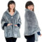 Happination Poncho-Decke für Damen, ohne Ärmel, Wickelschal mit großen Vordertaschen, Terrassendecke den Herbst, tragbare Decke, Fleecedecke Sherpa, kleiner Überwurf, Schoßdecke, Geschenk Mama und Oma