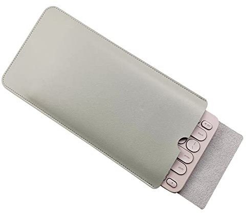 Hosoncovy PU Leather Portable Keyboard Carrying Case Storage Bag Dustproof Protective Case for Logitech K380 Multi-Device Bluetooth Keyboard (Grey)