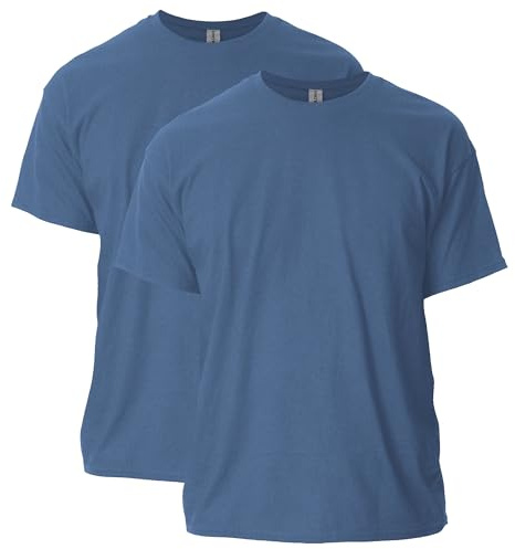 Gildan Unisex-Adult Ultra Cotton T-Shirt, Style G2000, Multipack, Heather Indigo (2-Pack), M