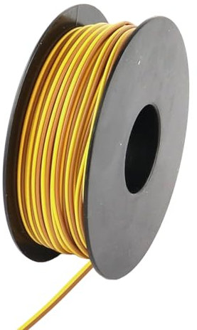 Xenterio LiYZ Flachleitung (Zwillingslitze), hochflexibel, 2x0,14mm², 25m Spule, Adernfarben braun/gelb