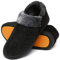 Mishansha Warme Hausschuhe Herren Winter Pantoffeln Herren Hausschuh Männer Memory Foam Slippers Geschlossen Fell Hauspantoffeln Rauchiges Schwarz,Gr.47