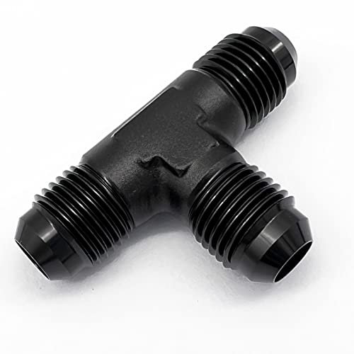 KRD PERFORAMANCE Aluminium 3AN Male Flare Tee Fitting Adapter T Union Fuel Hose Connector Black