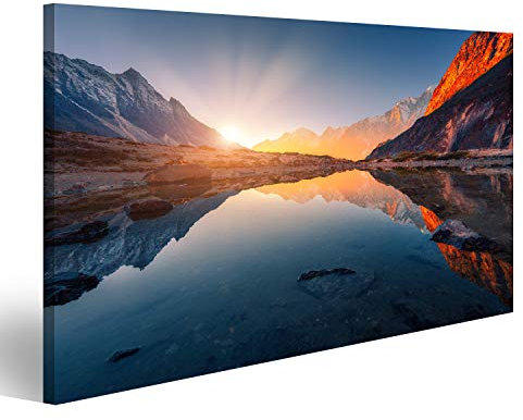 Bild auf Leinwand Schöne Landschaft Mit Hochgebirge Nepal Erstaunliche Szene Mit Himalaya Bergen Himalaya Wandbild Poster Kunstdruck Bilder