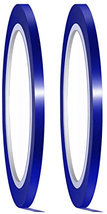 SAVITA 2 Rollen Heiß Band, 5mmx33m Hitze Klebeband Hochtemperatur Klebeband Sublimation Band Vinyl Heat Resistant Tape Polymid Klebeband für Sublimation Kunst Heimwerken (Blau)