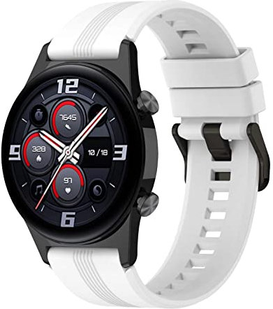 FTRONGRT 22mm Bracelet pour montre Fossil Hybrid Smartwatch HR, Silicone Bracelet, Sangle de Remplacement pour Fossil Hybrid Smartwatch HR.Blanc