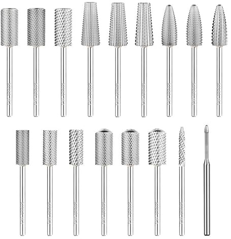 Kiara Sky Drill Bit 17 piece Set | for Beyond Pro Drill | Carbide Bits for Nail Tech, Remove Acrylic & Gel Polish | Non Coated
