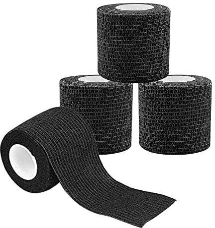 PEPAX 4 Stück Selbstklebender Verband - Griffband Wrap Grip Cover 2 × 5 Yards selbstklebendes kohäsives Bandage Griffrohr für Pen Maschinen Griffzubehör Sportbandage