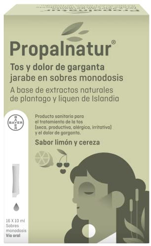 Propalnatur Sobres - Tos Seca y Dolor de Garganta, a Base de Extractos Naturales y Glicerol, Tos Productiva, Alérgica e Irritativa, 16 Sobres Monodosis