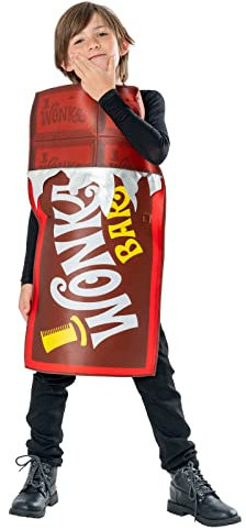Rubie's Official Willy Wonka and The Chocolate Factory Wonka Bar Unisex Child Costume, Size Medium Age 5-8 Years, Brown Halloween