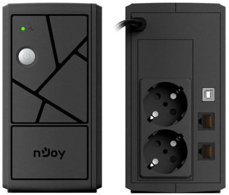 NJOY Keen 600 Gruppo di Continuità 600VA 360W | Protezione Blackout e Sbalzi di Tensione | Line Interactive AVR | UPS per PC Modem Router Videosorveglianza | Software Gestione | 2 Uscite Schuko
