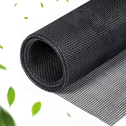 120 X 250 CM Fliegengitter Fenster, Fliegengitter Meterware, aus hochwertigem Glasfaser, für Balkontür Dachfenster Wohnzimmer Bodentiefe Fenster, Insektenschutz Fenster Schneidbar, Schwarze