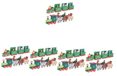 Toyvian 10 Sätze Weihnachtszug Weihnachtliche Tischplatte Zug Verzierung Rentiermodell Spielzeug Schneemann-elch-Figur Spielzeugeisenbahn Aus Geschenk Kind Partybedarf Hölzern Glas