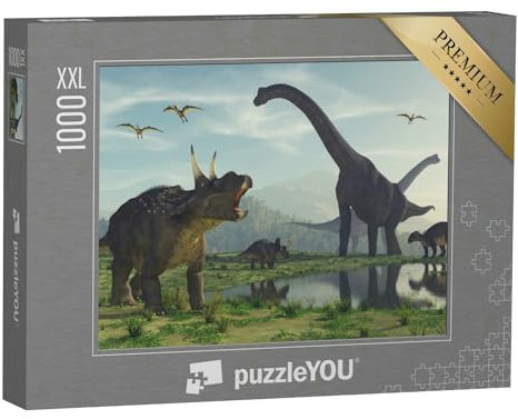 Puzzle 1000 Teile XXL „3D-Rendering: Dinosaurier“ – aus der Puzzle-Kollektion Dinosaurier, Tiere aus Fantasy & Urzeit