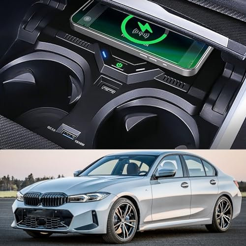 Wkopet Wireless Car Charger for BMW 3 Series G20 2020-2023/4 Series G22 2021-2023/2 Series 2022-2023,15W Qi Fast Charging Phone Charger Pad Center Console Accessory for Any Qi Compatible Phone