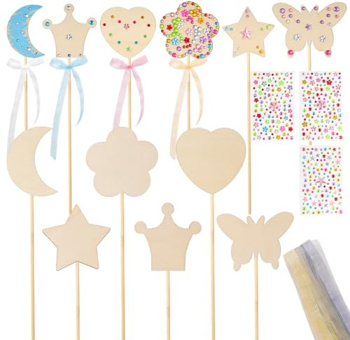 Fumwase Kit baguette de princesse en bois brut