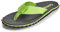 Gumbies Duckbills - Badeschlappen mit rutschfester Gummisohle aus recycelten Autoreifen - weicher Zehensteg aus wiederverwerteten PET-Flaschen, ergonomisches Fußbett - Grey/Lime, 36
