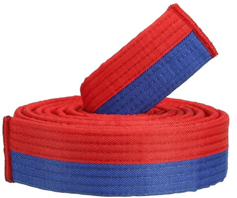 PATIKIL Taekwondo Farbiger Ranggürtel, 1,6 x7,9 Ft 2,4 M Polyester Kampfsport Judo Karate Gürtel für Unterricht Praxis, Blau-Rot