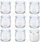 9Pcs 7oz/200ml Yogurt Pudding Glass Jars with Plastic Lids, Small Glass Jars with Lids, Reusable Mini Clear Glass Bottles for Overnight Oats, Spice, Jam, Juice