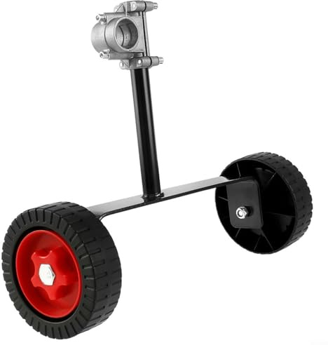 HEBEOT 1 juego de ruedas de soporte para cortacésped, ruedas de metal resistente al desgaste y antióxido, ajuste ajustable de 28 mm (1.0-1.1 pulgadas)