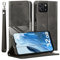 MQERYBV Coque pour Blackview Wave 6C/Blackview Oscal Flat 1C,avec Verre trempé Protection écran,Antichoc TPU Housse en Cuir PU Portefeuille Etui [Béquille] [Fentes pour Cartes],Flip Case - Noir