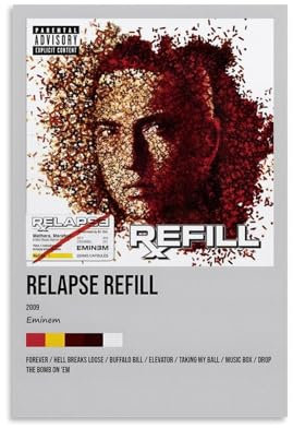 CNXIDTDSE Eminem RELAPSE FILLAlbum Abdeckung, Musikalbum Poster Dekoration Gemälde Leinwand Wandposter und Kunst Fotodruck modern Zuhause Schlafzimmer Dekoration Poster 40 x 60 cm (16 x 24 Zoll) ohne