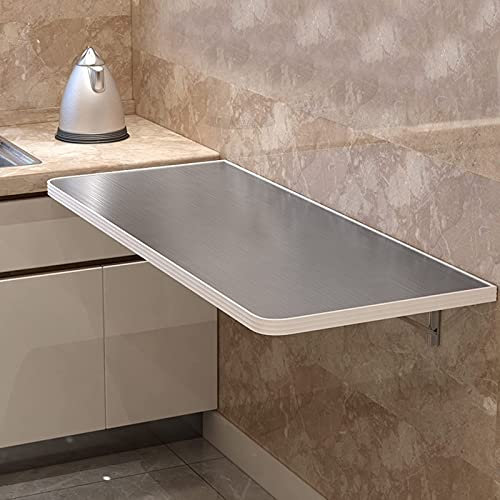 Platzsparender, klappbarer Wandtisch/Klapptisch aus Edelstahl zur Wandmontage/Wand-Stehtische/Schwebende Arbeitsstation/Laptop-Computertisch