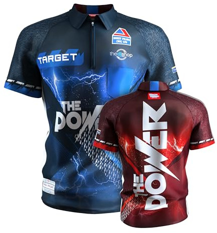 Target Darts Phil Taylor Dart Shirt 2025, Herren Darts Weltmeisterschaft Shirt, Coolplay kragenloses Dart-Top für Erwachsene, Dartboards Top für Männer, The Power Player Edition T-Shirt