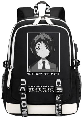 Charous Anime Manga Wonder-Ei Priority Oxford-Rucksack, Schultasche, College-Tasche, für Ohto Ai Fans, Cosplay-Geschenk, schwarz 1, One size