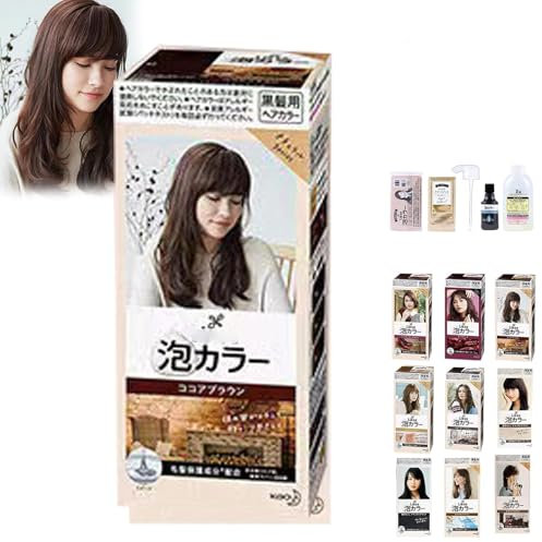 Lies Bubble-Haarfarbe, Lies-Haarfärbemittel, Bubble-Haarfärbemittel Milchteebraun, Haarfärbemittel für zu Hause, reiner Pflanzenextrakt, Bubble-Haarfarben-Set, natürliches (Coffee Brown)