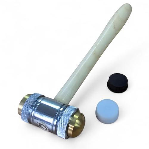 Martello a sfera 4 in 1, in ottone, nylon e fibra, martello per gioiellieri, martello da lavoro PTL®