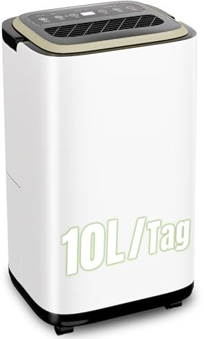 Devoko Luftentfeuchter elektrisch, 10l/Tag Raumentfeuchter elektrisch mit Feuchtigkeitssensor, LED-Anzeige, Entfeuchter Keller mit 2,2l Wassertank, 1,5m Abflussrohr, Filter für Wohnung, Badezimmer