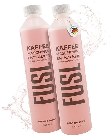 FUSL 2x500ml Entkalker für Kaffeemaschinen - entwickelt für Senseo, Tassimo, Nespresso, Dolce Gusto, Jura, Saeco, Melitta und Delonghi - 30% weniger Stromverbrauch & längere Maschinenlebensdauer