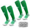 FIBOGOUP 2 Paar Fußballsocken Kinder Herren Stutzen - Fußball Stutzen EU 32-38 - Anti-Rutsch Trainingssocke Stutzenstrumpf - Sportsocken für Fußball, Laufen, Training-Green-M
