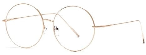 Generisch Retro übergröße Runde Lesebrille 1,0 Männer Frauen, Vintage Anti-Ermüdung der Augen Gross Vintage Metall Lese Brille-Lesebrille, Geeignet für Menschen mit großen Köpfen und Gesichtern2